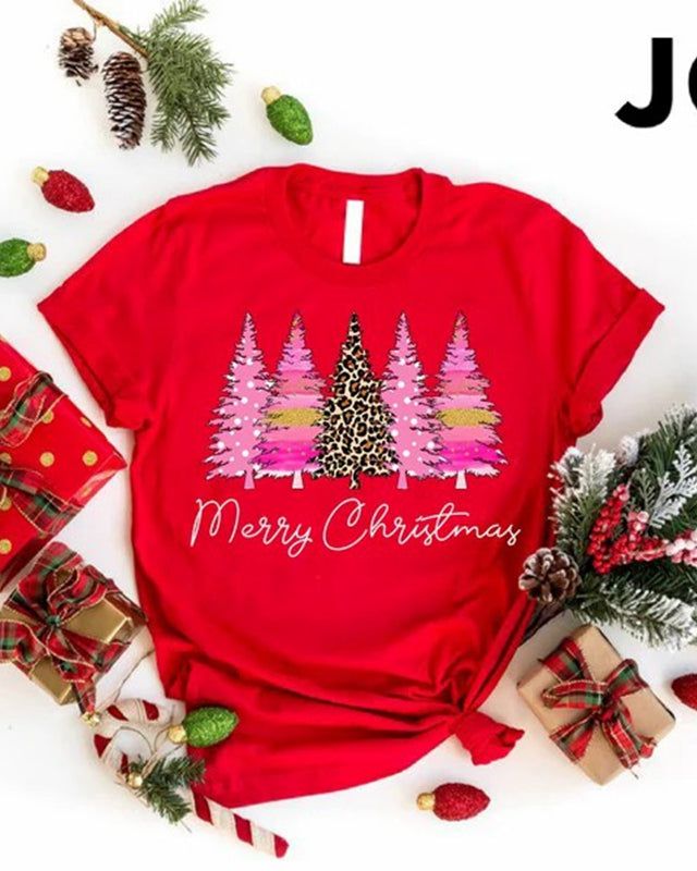 Ladies Merry Christmas Shirt Tree Shirt