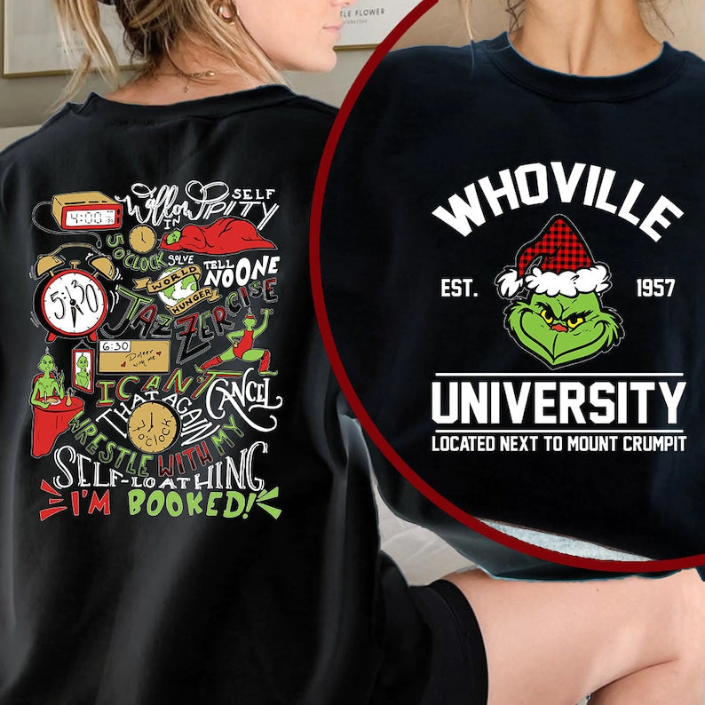 Christmas Est 1957 Two-sided Print Crewneck Sweatshirt