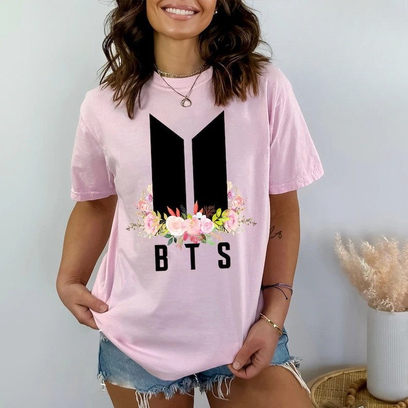 BTS Stay Gold Floral Logo T-shirt